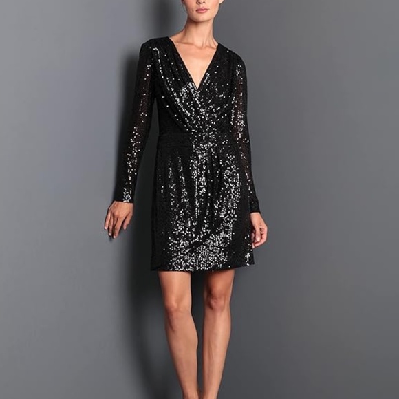 NWT Donna Morgan V neck sequin dress - size 8 - Picture 1 of 5